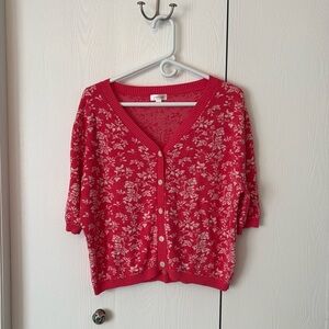 Short sleeve floral cardigan
